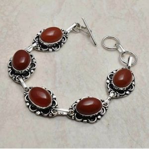 New carnelian sterling silver bracelet